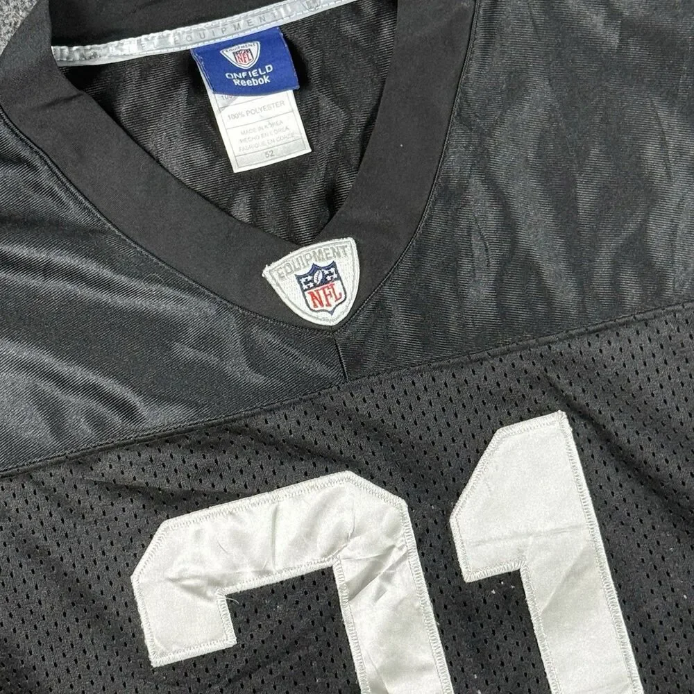 Vintage Oakland Raiders Jersey Mens Size52 Black NFL Stitched Asomugha 21 Reebok